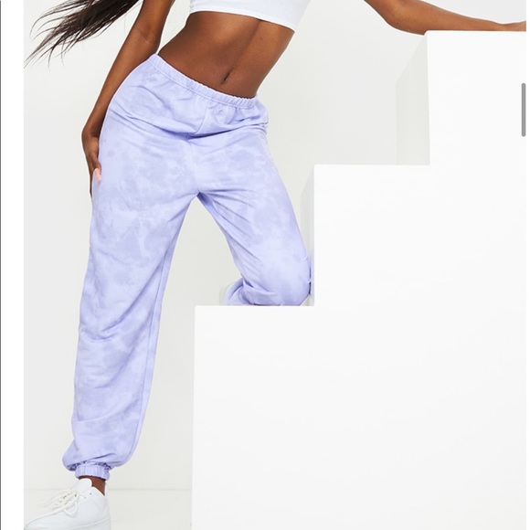 Prettylittlething purple tie dye sweatpants NEW. - Picture 1 of 3